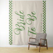 Retro-Mod-Braut als Brautparty-Hintergrund Wandteppich (Beispiel)