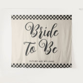 Retro-Mod-Braut als Brautparty-Hintergrund Wandteppich (Vorderseite (Horizontal))