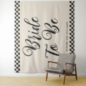 Retro-Mod-Braut als Brautparty-Hintergrund Wandteppich (Beispiel)