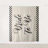 Retro-Mod-Braut als Brautparty-Hintergrund Wandteppich (Vorderseite)
