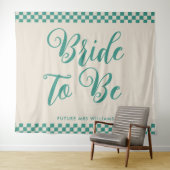 Retro-Mod-Braut als Brautparty-Hintergrund Wandteppich (Beispiel (Horizontal))