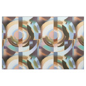 Retro Mod Brown und blaues Grapic Kreis-Muster Stoff (Fat Quarter (45,7 x 55,9 cm))