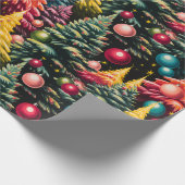 Retro Mod Christbaum Extravaganza Geschenkpapier (Ecke)