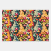 Retro Mod Christbaum Extravaganza Geschenkpapier Set (Vorderseite 2)