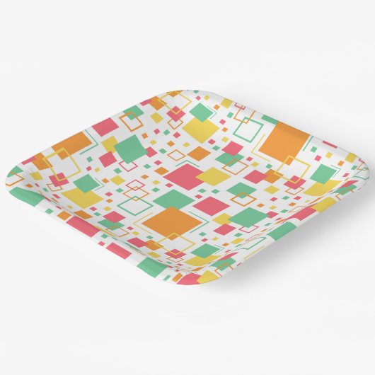 Retro Mod Citrus Pappteller (Gewinkelt)