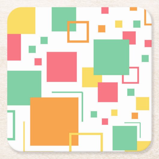 Retro Mod Citrus Rechteckiger Pappuntersetzer (Vorderseite)