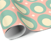 Retro Mod Dots Muster Rosa und Aquamarin Geschenkpapier (Rolleneckpunkt)
