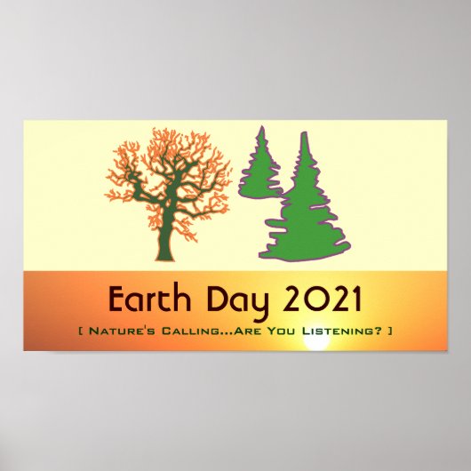 Retro Mod Earth Day 2021 Poster Print (Vorne)
