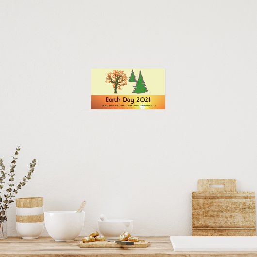 Retro Mod Earth Day 2021 Poster Print (Küche)