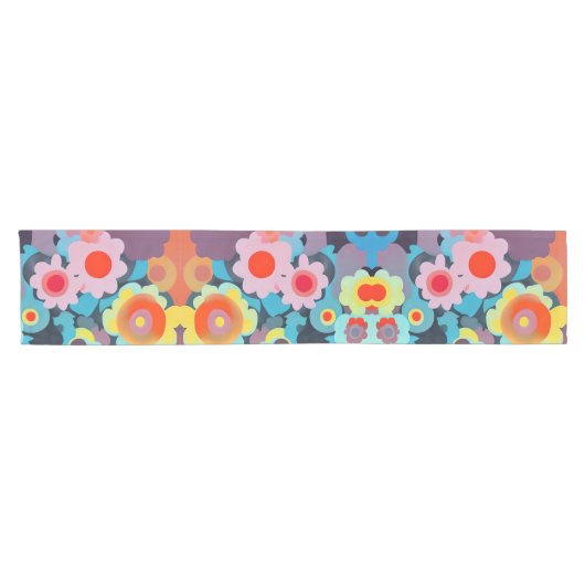 Retro mod flowers kurzer tischläufer (Horizontal)