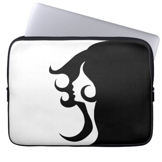 Retro Mod Frau Laptopschutzhülle (Vorderseite)