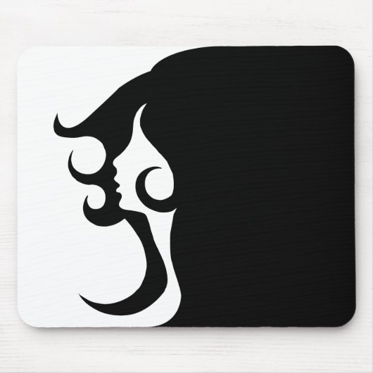 Retro Mod Frau Mousepad (Vorne)