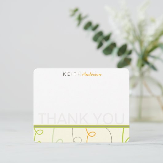 Retro Mod Fun Scribbles Kindergeburtstag Dankeskarte (Stehend Vorderseite)