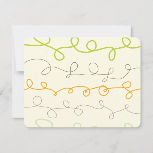 Retro Mod Fun Scribbles Kindergeburtstag Dankeskarte (Rückseite)