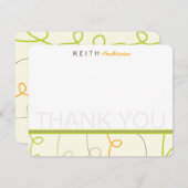 Retro Mod Fun Scribbles Kindergeburtstag Dankeskarte (Vorne/Hinten)