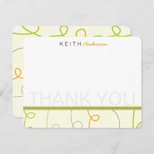 Retro Mod Fun Scribbles Kindergeburtstag Dankeskarte (Vorne/Hinten)