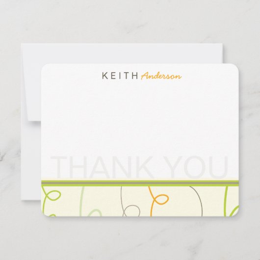 Retro Mod Fun Scribbles Kindergeburtstag Dankeskarte (Vorderseite)