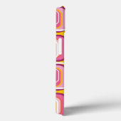 Retro Mod Funky Pink Squares Pattern Phone Case (Rückseite / Rechts)