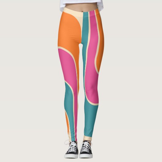 Retro Mod Geometric Design Leggings (Vorderseite)