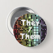 Retro Mod Geometric Groovy Funky Neurogender Pride Button (Vorne & Hinten)