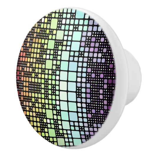 Retro Mod Geometric Groovy Funky Neurogender Pride Keramikknauf (Rechts)