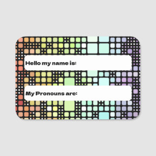 Retro Mod Geometric Groovy Funky Neurogender Pride Namensschild