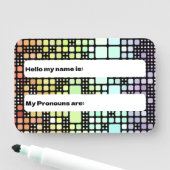 Retro Mod Geometric Groovy Funky Neurogender Pride Namensschild (Beispiel)