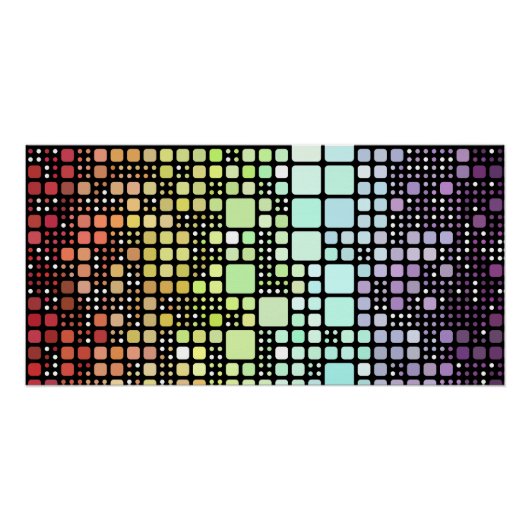 Retro Mod Geometric Groovy Funky Neurogender Pride Poster (Vorderseite)