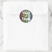 Retro Mod Geometric Groovy Funky Neurogender Pride Runder Aufkleber (Tasche)