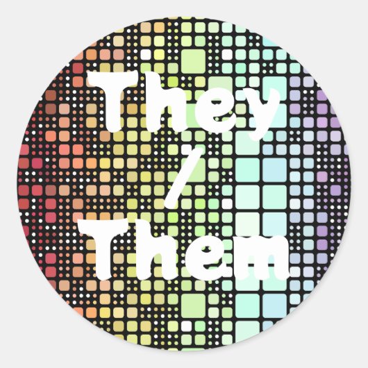 Retro Mod Geometric Groovy Funky Neurogender Pride Runder Aufkleber (Vorderseite)