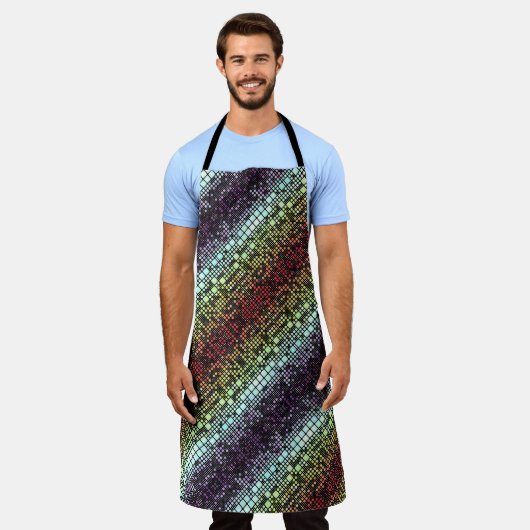 Retro Mod Geometric Groovy Funky Neurogender Pride Schürze (Getragen)