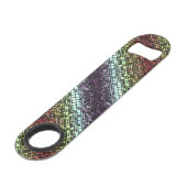 Retro Mod Geometric Groovy Funky Neurogender Pride Speed Flaschenöffner (Rückseite Schrägansicht)