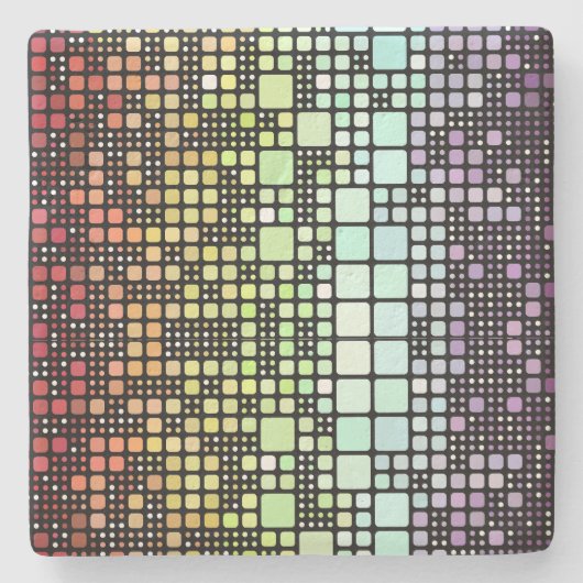 Retro Mod Geometric Groovy Funky Neurogender Pride Steinuntersetzer (Vorderseite)