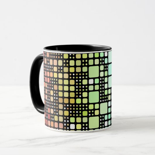 Retro Mod Geometric Groovy Funky Neurogender Pride Tasse (Vorderseite Links)