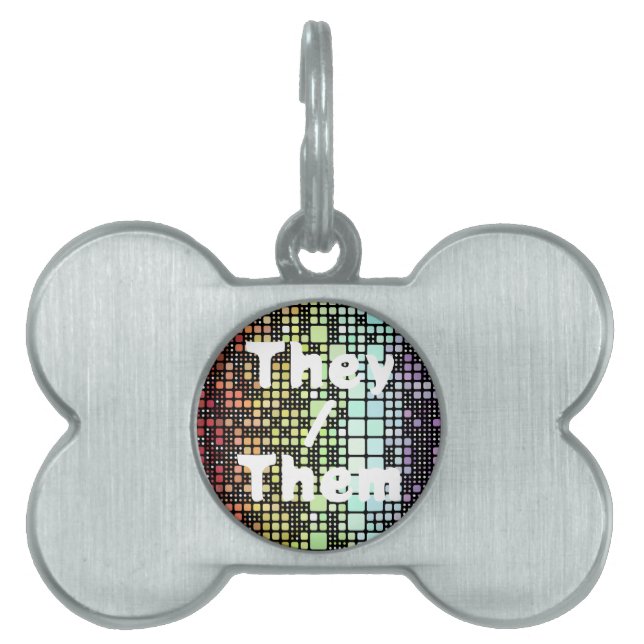 Retro Mod Geometric Groovy Funky Neurogender Pride Tiermarke (Vorderseite)
