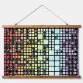 Retro Mod Geometric Groovy Funky Neurogender Pride Wandteppich Mit Holzrahmen (Vorderseite 3)