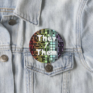 Retro-Mod-Geometrischer Groovy-Funky-Neurogender-S Button