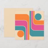 Retro-Mod-Geometrisches Design Einladung (Vorne/Hinten)
