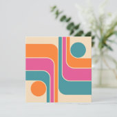 Retro-Mod-Geometrisches Design Einladung (Stehend Vorderseite)