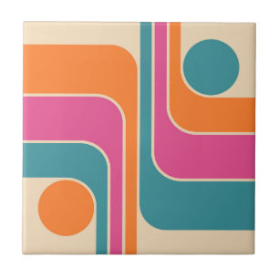 Retro-Mod-Geometrisches Design Fliese