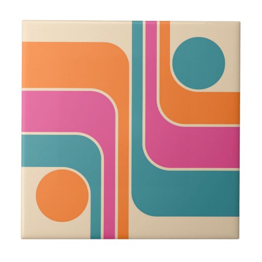 Retro-Mod-Geometrisches Design Fliese (Vorderseite)