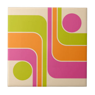 Retro-Mod-Geometrisches Design Fliese