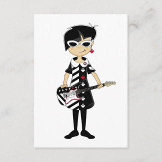 Retro-Mod-Girl mit Gitarre-RSVP-Karte RSVP Karte