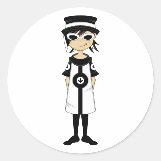 Retro Mod Girl Sticker (Vorderseite)