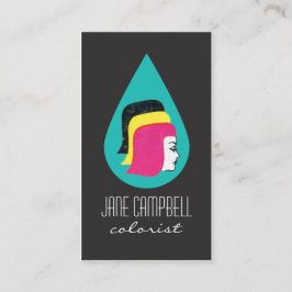 Retro Mod-Haar-Farbenkünstler-oder Visitenkarte