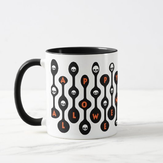 Retro Mod Happy Halloween Tasse (Links)