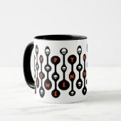 Retro Mod Happy Halloween Tasse (Vorderseite Links)