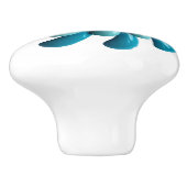 Retro MOD Hippie Blue Crazy Blumen Floral Spring Keramikknauf (Seitenansicht)