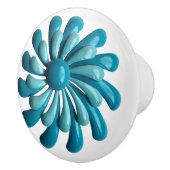 Retro MOD Hippie Blue Crazy Blumen Floral Spring Keramikknauf (Rechts)