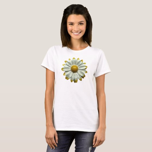 Retro MOD Hippie Daisy Blume - Trendmode T-Shirt (Vorne ganz)